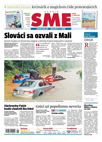 Obálka e-magazínu SME 9.7.2019