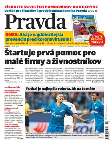 Obálka e-magazínu Pravda 6. 4. 2020