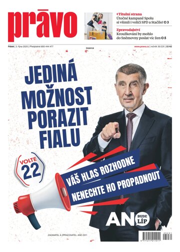 Obálka e-magazínu Deník Právo 3.10.2025