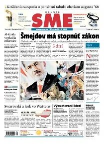 Obálka e-magazínu SME 20.8.2013