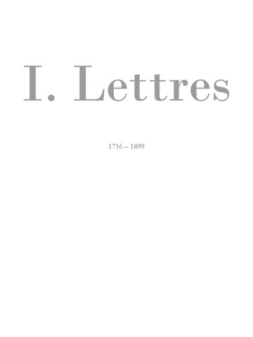 Obálka knihy I. Lettres