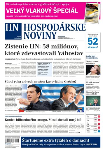 Obálka e-magazínu Hospodárske noviny 26.01.2015