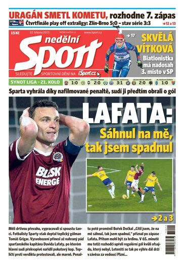 Obálka e-magazínu Nedělní Sport 22.3.2015