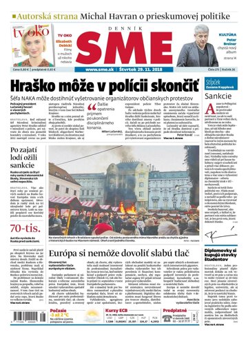 Obálka e-magazínu SME 29.11.2018