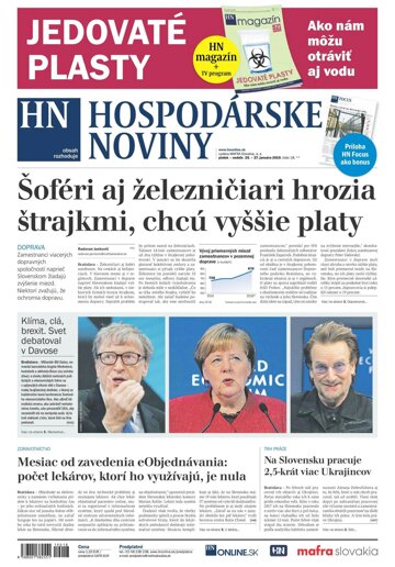 Obálka e-magazínu Hospodárske noviny 25.01.2019