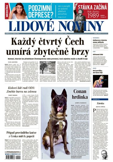 Obálka e-magazínu Lidové noviny 30.10.2019