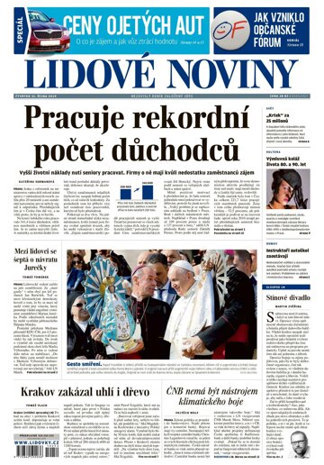 Obálka e-magazínu Lidové noviny 31.10.2019