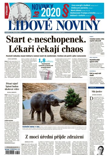 Obálka e-magazínu Lidové noviny 30.12.2019