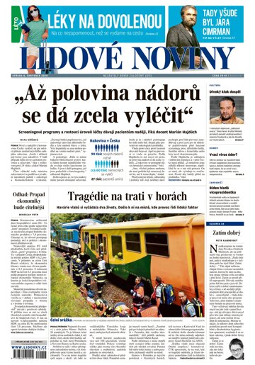 Obálka e-magazínu Lidové noviny 8.7.2020