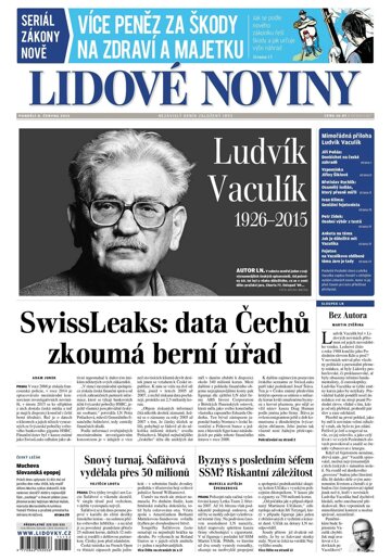 Obálka e-magazínu Lidové noviny 8.6.2015