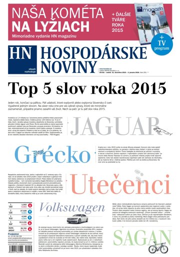 Obálka e-magazínu Hospodárske noviny 31.12.2015