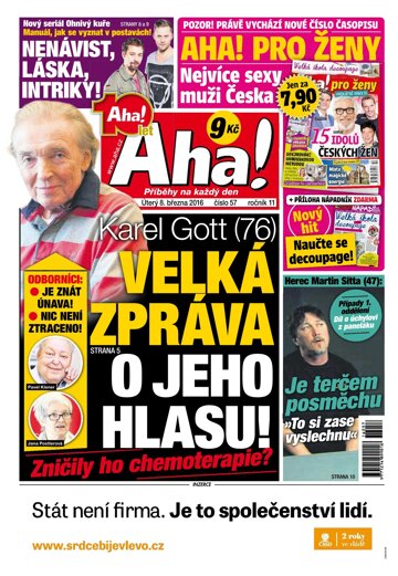 Obálka e-magazínu AHA! 8.3.2016