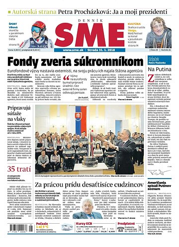 Obálka e-magazínu SME 31.1.2018