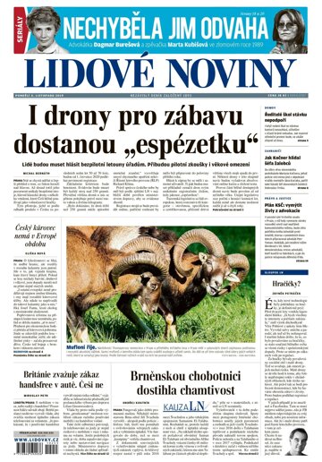 Obálka e-magazínu Lidové noviny 4.11.2019