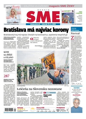 Obálka e-magazínu SME 25.8.2020