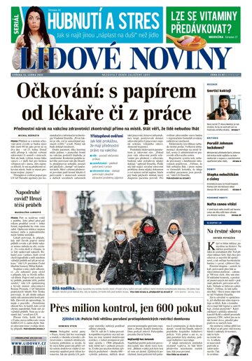 Obálka e-magazínu Lidové noviny 13.1.2021