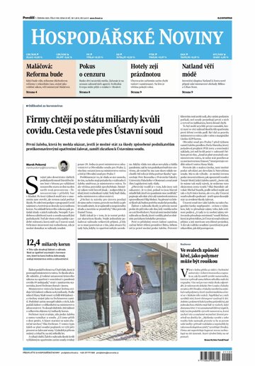 Obálka e-magazínu Hospodářské noviny 109 - 7.6.2021
