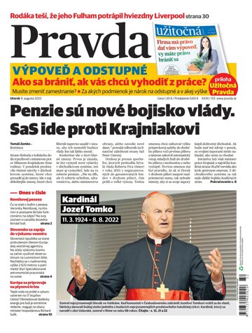 Obálka e-magazínu Pravda 9. 8. 2022