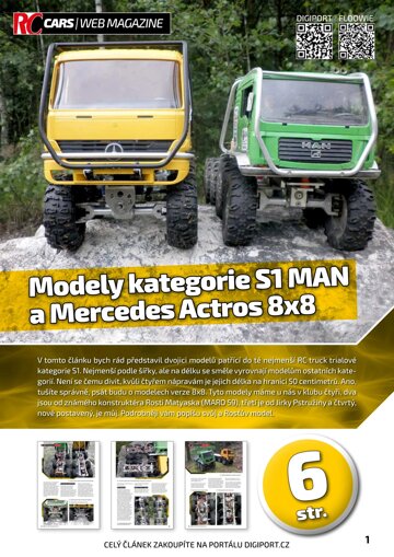 Obálka e-magazínu Modely kategorie S1 MANa Mercedes Actros 8x8