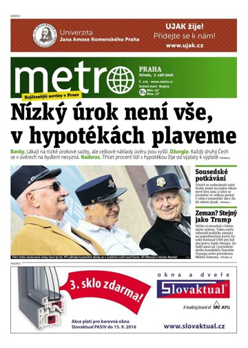 Obálka e-magazínu deník METRO 7.9.2016