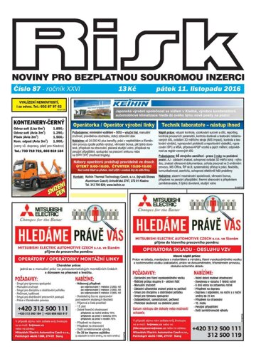 Obálka e-magazínu Risk 87/2016