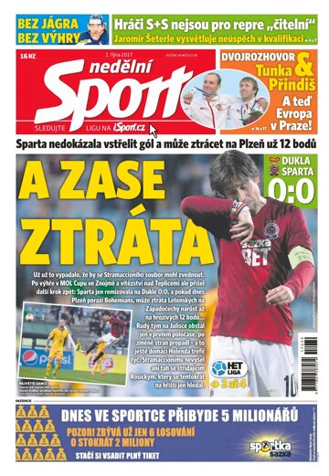 Obálka e-magazínu Nedělní Sport 1.10.2017