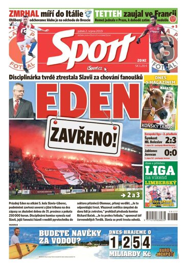 Obálka e-magazínu Sport 2.8.2019