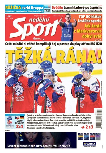Obálka e-magazínu Nedělní Sport 29.12.2019