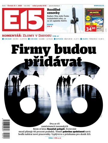 Obálka e-magazínu E15 23.1.2020