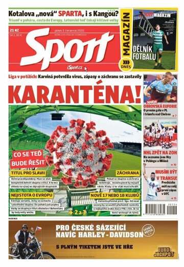 Obálka e-magazínu Sport 3.7.2020