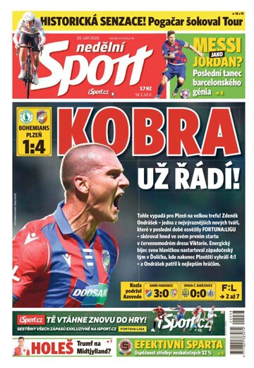 Obálka e-magazínu Nedělní Sport 20.9.2020