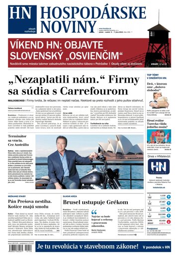 Obálka e-magazínu Hospodárske noviny 05.06.2015