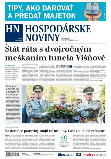 Obálka e-magazínu Hospodárske noviny 22.8.2018
