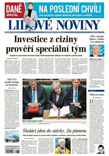 Obálka e-magazínu Lidové noviny 14.3.2019