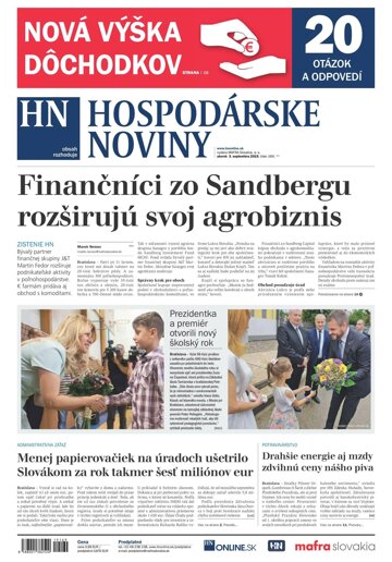 Obálka e-magazínu Hospodárske noviny 03.09.2019
