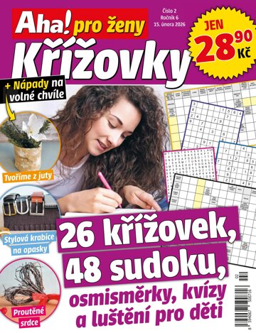 Obálka e-magazínu Aha! pro ženy křížovky 2/2026