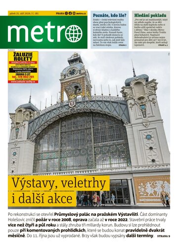 Obálka e-magazínu deník METRO 25.9.2026