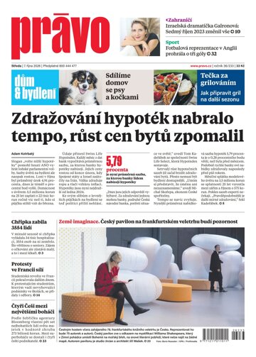 Obálka e-magazínu Deník Právo 7.10.2026