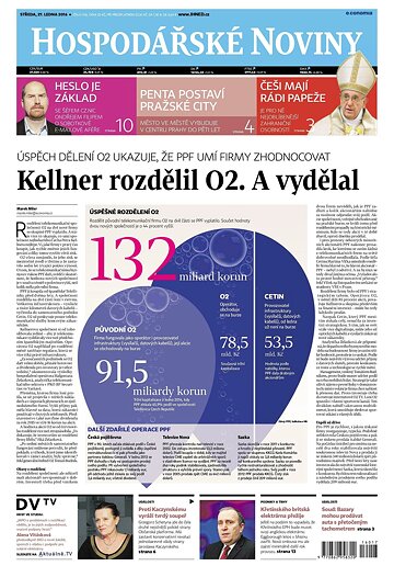 Obálka e-magazínu Hospodářské noviny 018 - 27.1.2016