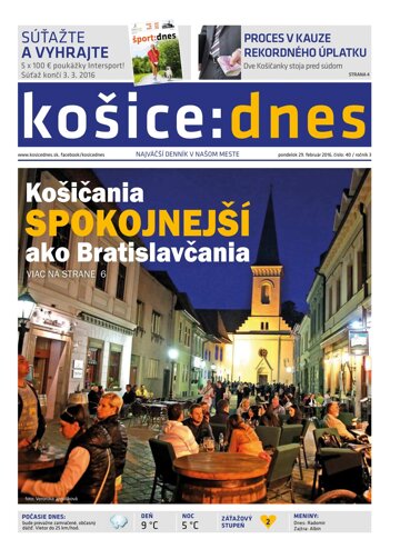 Obálka e-magazínu košice:dnes 29.2.2016