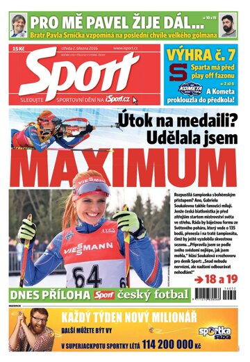 Obálka e-magazínu Sport 2.3.2016