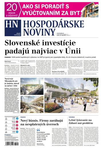Obálka e-magazínu Hospodárske noviny 16.05.2017