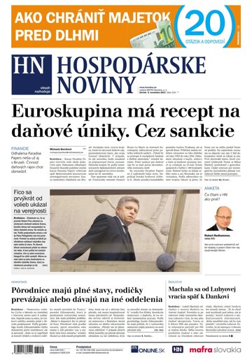 Obálka e-magazínu Hospodárske noviny 09.11.2017