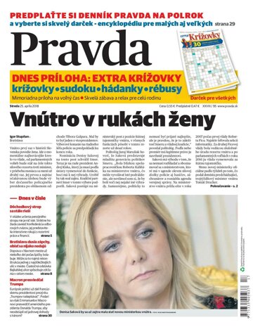 Obálka e-magazínu Pravda 25. 4. 2018