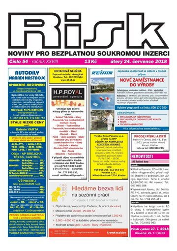 Obálka e-magazínu Risk 54/2018