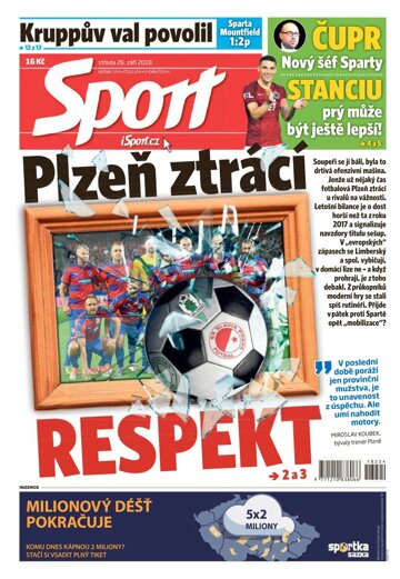 Obálka e-magazínu Sport 26.9.2018
