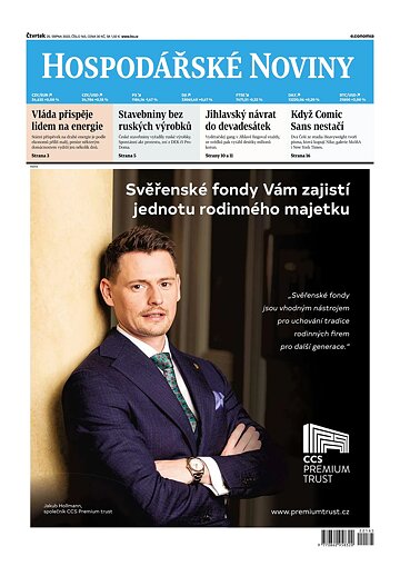 Obálka e-magazínu Hospodářské noviny 165 - 25.8.2022