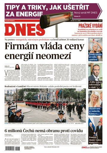 Obálka e-magazínu MF Dnes 15.9.2022