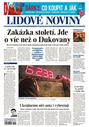 Obálka e-magazínu Lidové noviny 1.12.2022