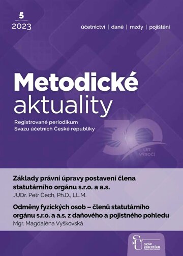 Obálka e-magazínu Metodické aktuality Svazu účetních 5/2023
